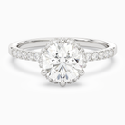 Round Crown Halo Pavé in 18K White Gold main white