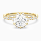 Round Crown Halo Pavé in 18K Yellow Gold main white