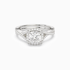 Cushion Twisted Shank Halo in 18K White Gold main white