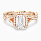 Emerald Twisted Shank Halo in 14K Rose Gold main white