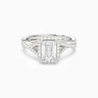 Emerald Twisted Shank Halo in Platinum main white