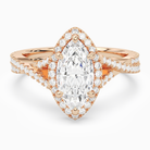 Marquise Twisted Shank Halo in 14K Rose Gold main white