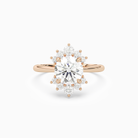 Round Floral Cluster Halo in 14K Rose Gold main white