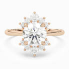 Round Floral Cluster Halo in 14K Rose Gold main white