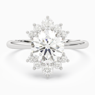 Round Floral Cluster Halo in 14K White Gold main white