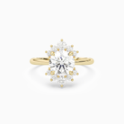 Round Floral Cluster Halo in 18K Yellow Gold main white