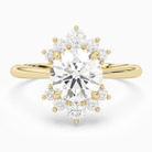 Round Floral Cluster Halo in 18K Yellow Gold main white