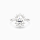 Round Floral Cluster Halo in Platinum main white