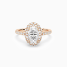 Oval Regal Halo Pavé in 14K Rose Gold main white
