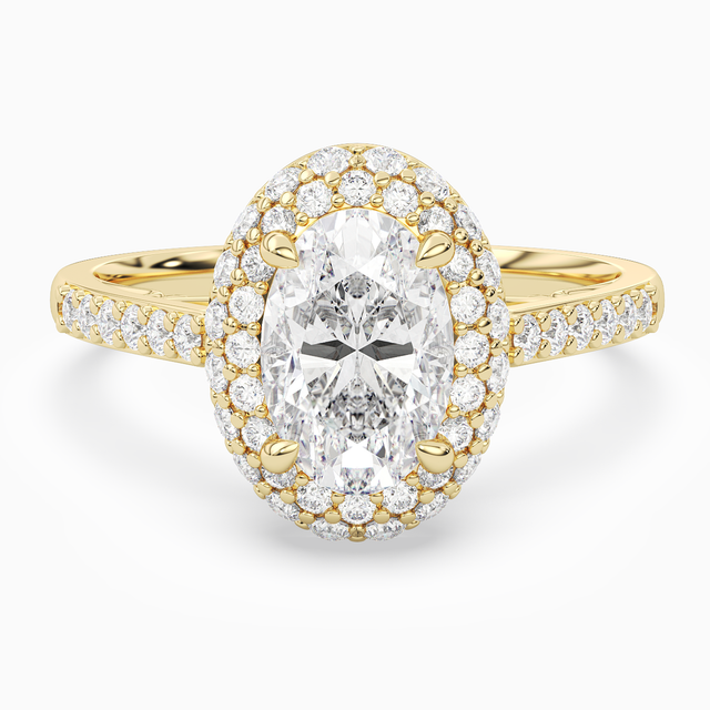Oval Regal Halo Pavé in 14K Yellow Gold main white