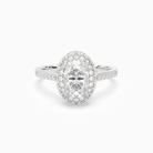 Oval Regal Halo Pavé in 18K White Gold main white