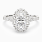 Oval Regal Halo Pavé in 18K White Gold main white