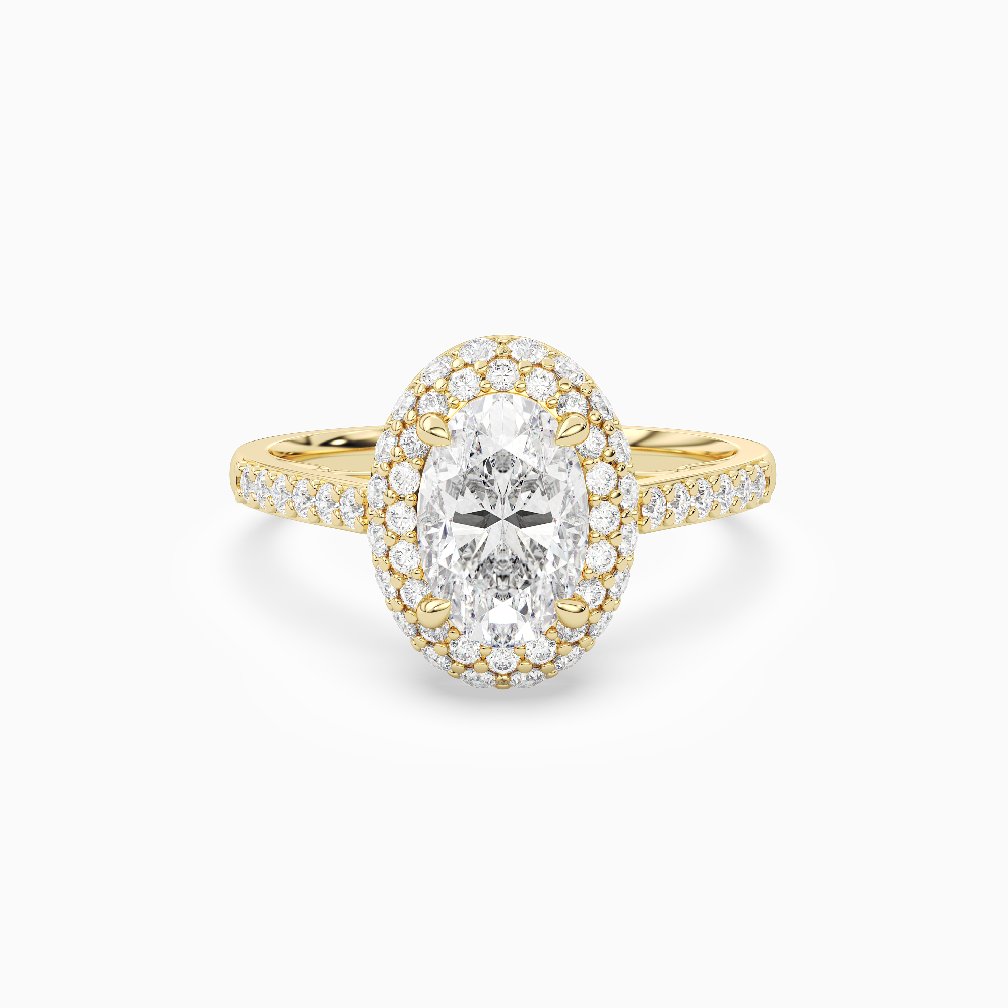 Oval Regal Halo Pavé in 18K Yellow Gold main white