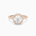 Round Regal Halo Pavé in 14K Rose Gold main white