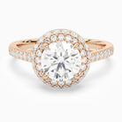 Round Regal Halo Pavé in 14K Rose Gold main white
