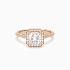 Cushion Octagon Halo in 14K Rose Gold main white