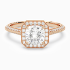 Cushion Octagon Halo in 14K Rose Gold main white