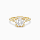 Cushion Octagon Halo in 14K Yellow Gold main white