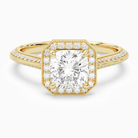 Cushion Octagon Halo in 18K Yellow Gold main white