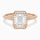 Emerald Octagon Halo in 14K Rose Gold main white