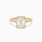 Emerald Octagon Halo in 18K Yellow Gold main white