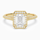 Emerald Octagon Halo in 18K Yellow Gold main white