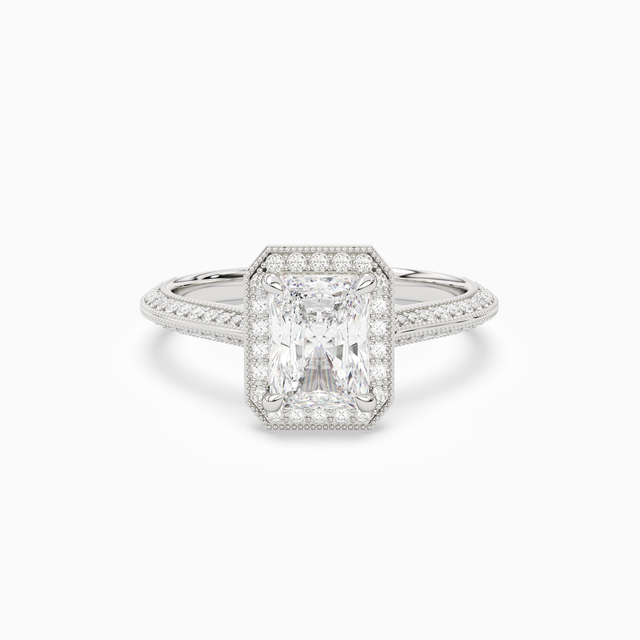Radiant Octagon Halo in 14K White Gold main white