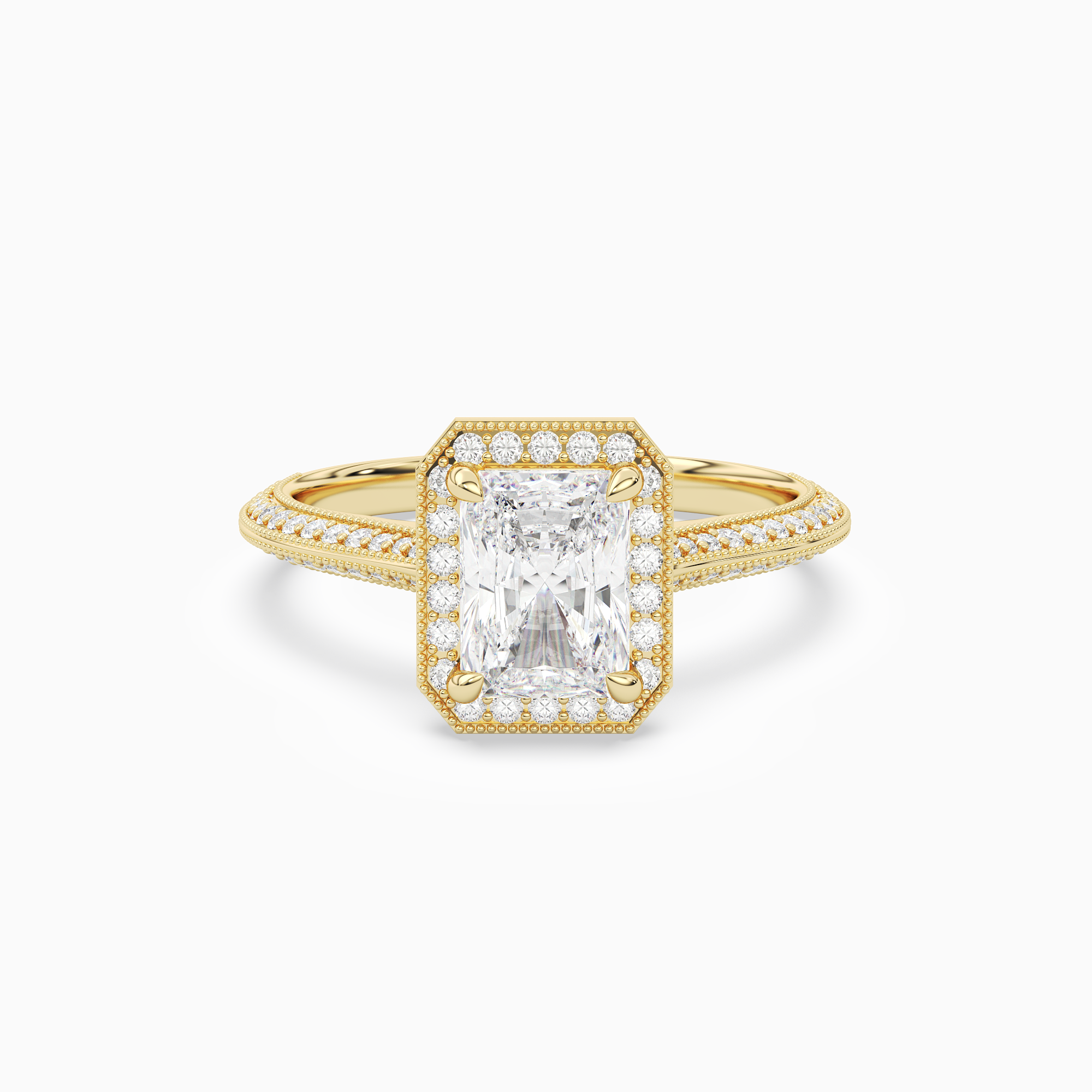 Radiant Octagon Halo in 14K Yellow Gold main white