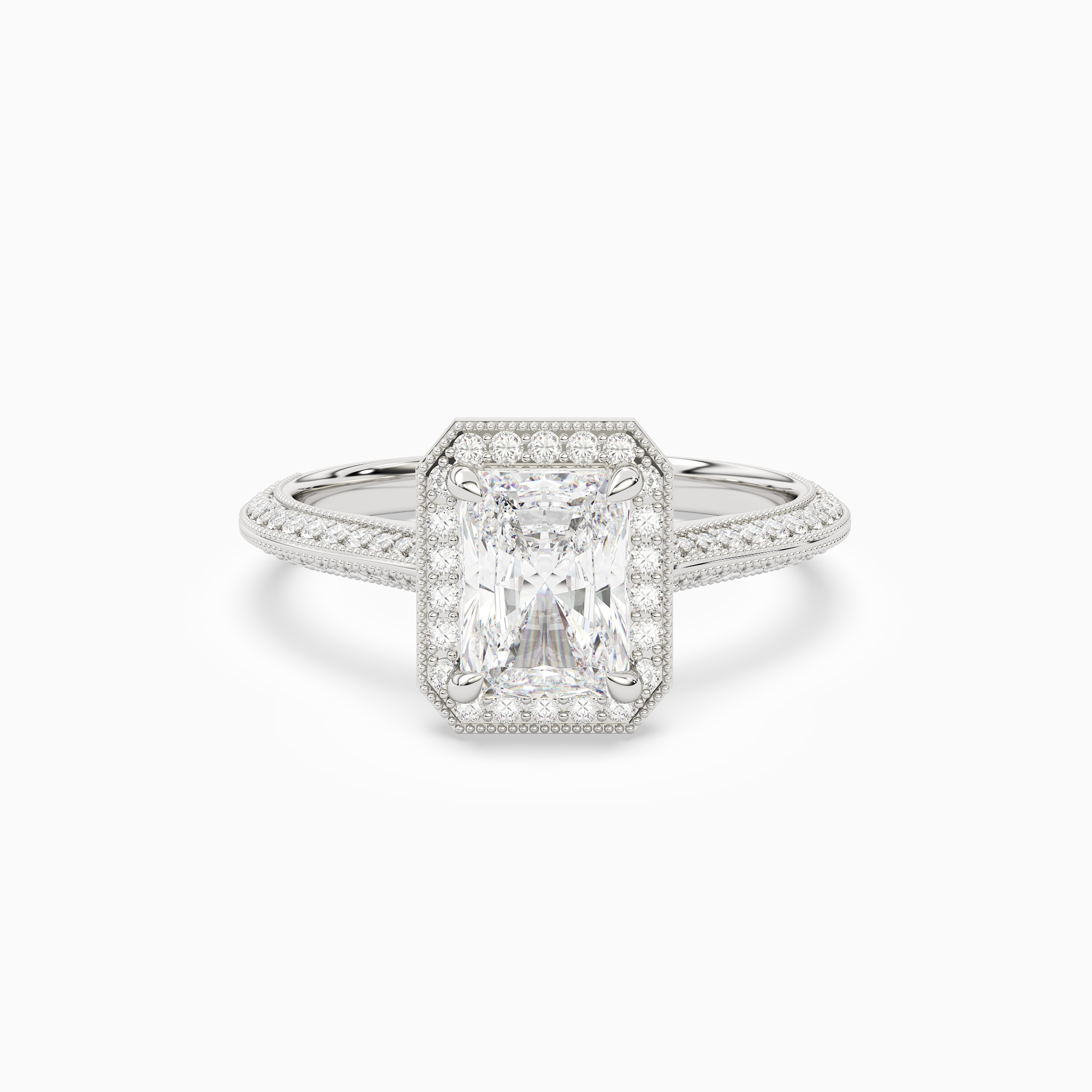Radiant Octagon Halo in 18K White Gold main white