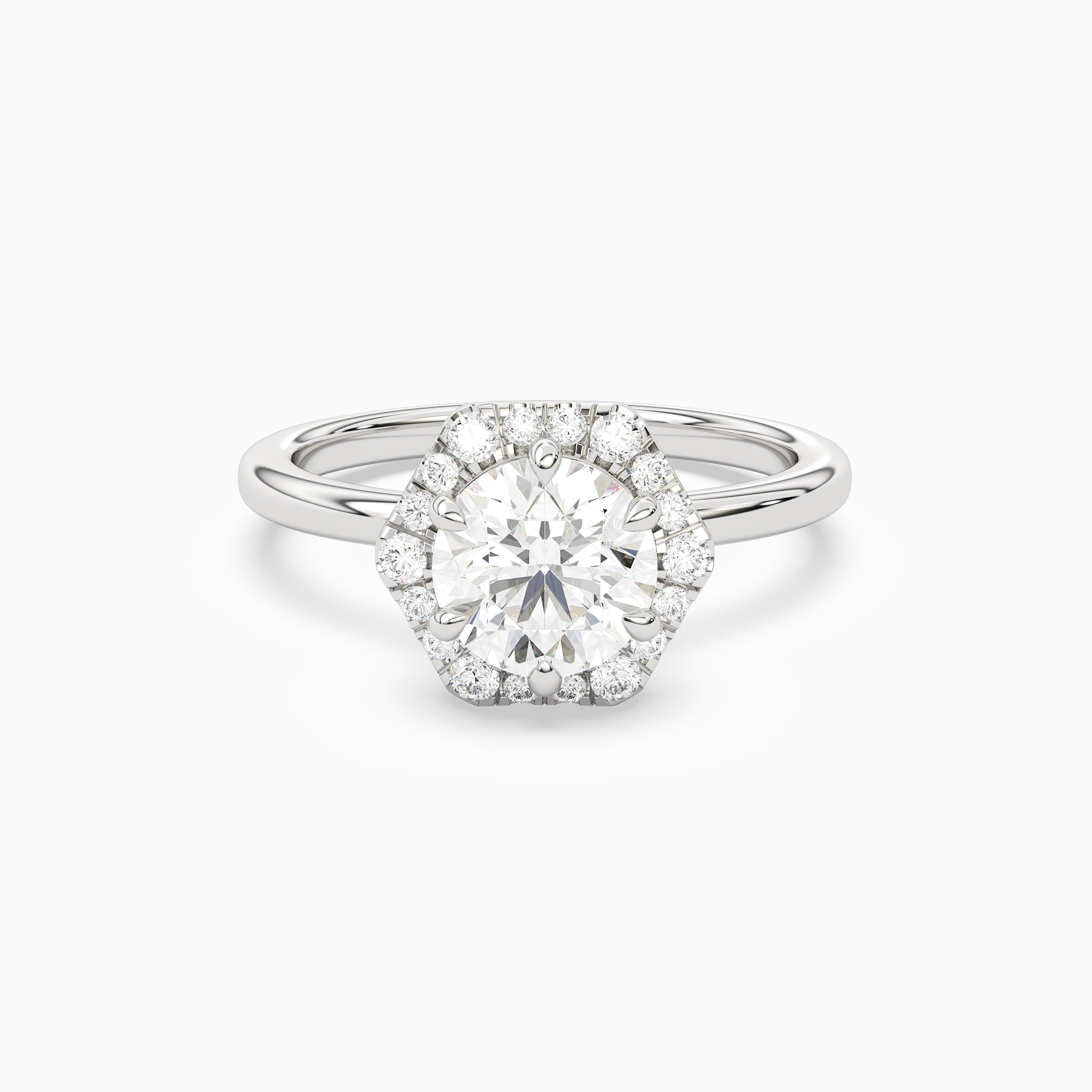 Round Halo in 18K White Gold main white