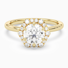 Round Halo in 18K Yellow Gold main white