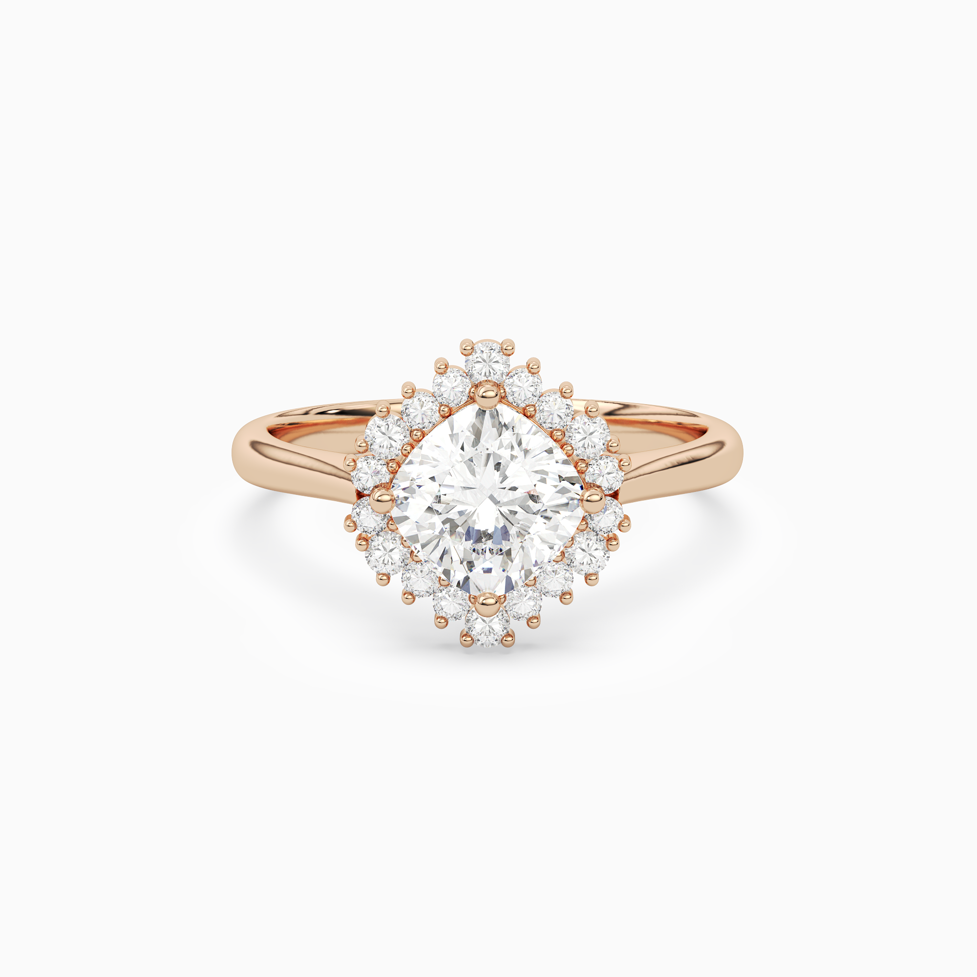 Cushion Cluster Halo in 14K Rose Gold main white