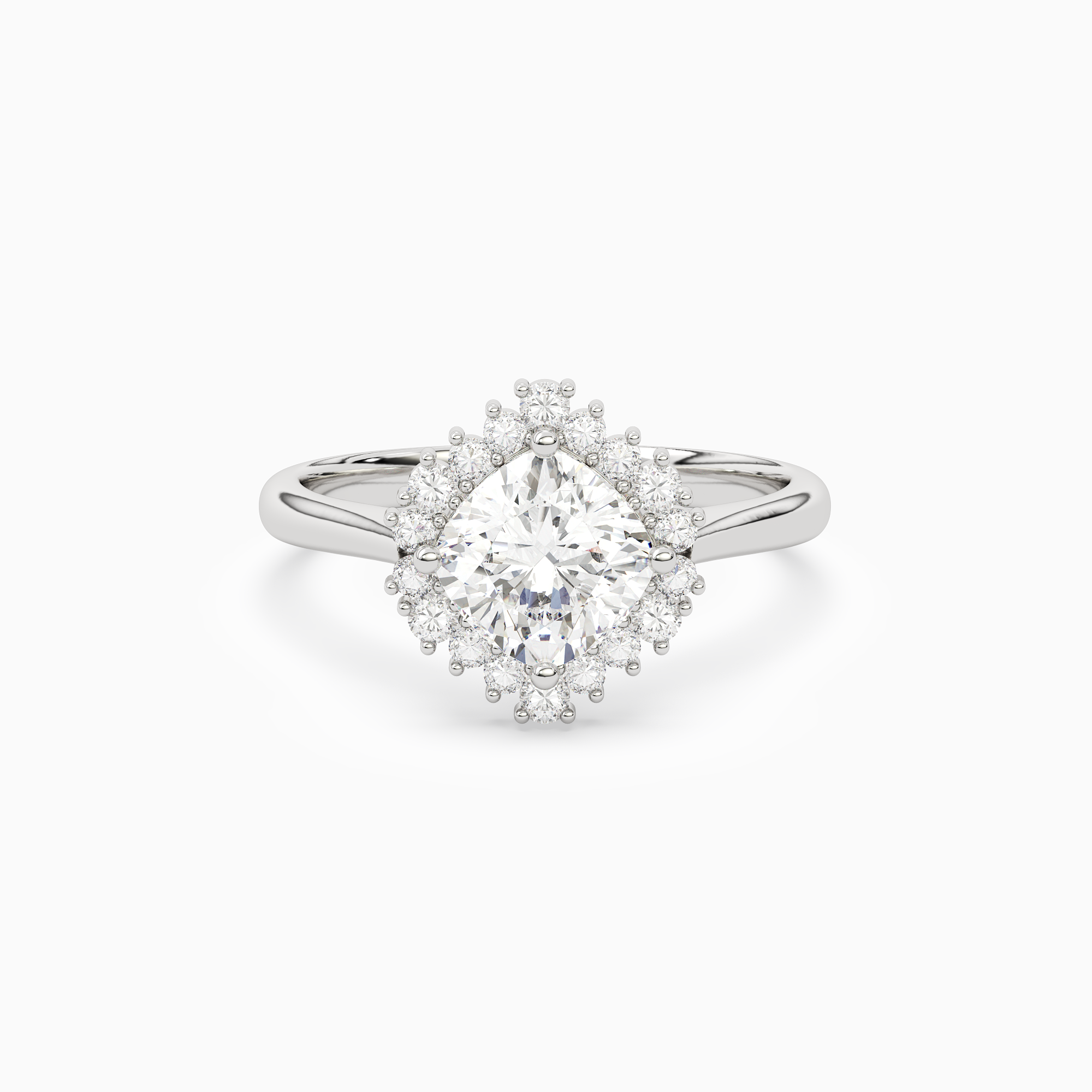 Cushion Cluster Halo in Platinum main white