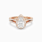 Pear Split Shank Halo in 14K Rose Gold main white