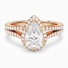 Pear Split Shank Halo in 14K Rose Gold main white