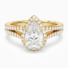 Pear Split Shank Halo in 14K Yellow Gold main white