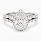 Pear Split Shank Halo in 18K White Gold main white