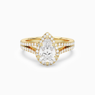 Pear Split Shank Halo in 18K Yellow Gold main white
