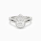 Pear Split Shank Halo in Platinum main white