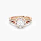 Round Split Shank Halo in 14K Rose Gold main white