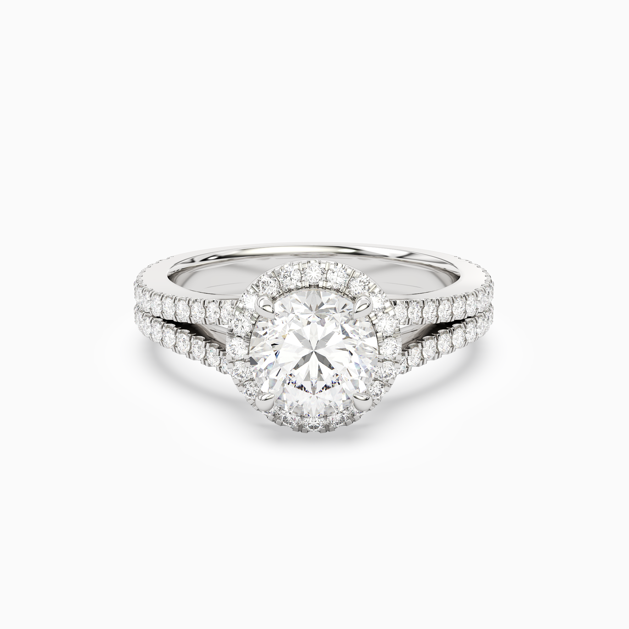 Round Split Shank Halo in 14K White Gold main white