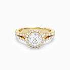 Round Split Shank Halo in 18K Yellow Gold main white