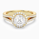 Round Split Shank Halo in 18K Yellow Gold main white