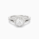 Round Split Shank Halo in Platinum main white