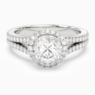 Round Split Shank Halo in Platinum main white