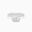 Cushion Scalloped Halo Baseline in 14K White Gold main white