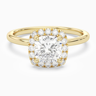 Cushion Scalloped Halo Baseline in 14K Yellow Gold main white