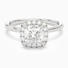Cushion Scalloped Halo Baseline in Platinum main white