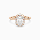 Oval Scalloped Halo Baseline in 14K Rose Gold main white