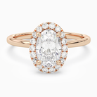 Oval Scalloped Halo Baseline in 14K Rose Gold main white